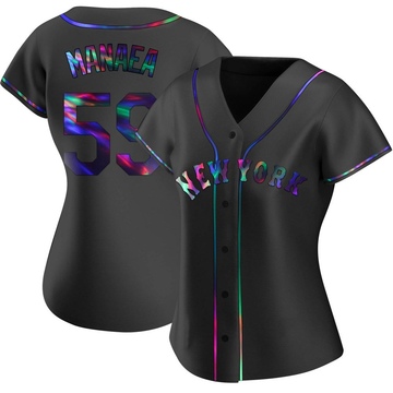 Replica Sean Manaea Women's New York Mets Black Holographic Alternate Jersey