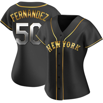 Replica Sid Fernandez Women's New York Mets Black Golden Alternate Jersey