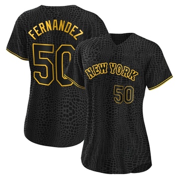 Replica Sid Fernandez Women's New York Mets Black Snake Skin City Jersey