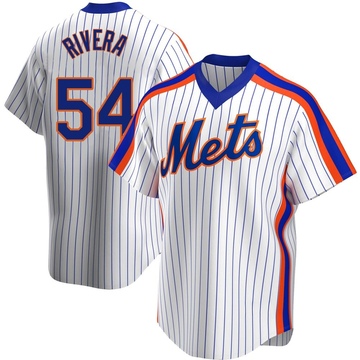 Replica T.J. Rivera Men's New York Mets White Home Cooperstown Collection Jersey