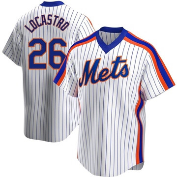 Replica Tim Locastro Men's New York Mets White Home Cooperstown Collection Jersey