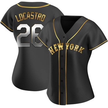 Replica Tim Locastro Women's New York Mets Black Golden Alternate Jersey