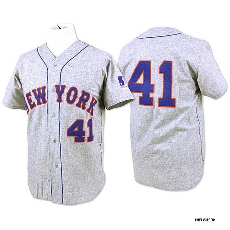 mets 1969 replica jersey night Replica Tom Seaver Men's New York Mets Grey 1969 Throwback Jersey