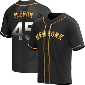 Replica Tug McGraw Youth New York Mets Black Golden Alternate Jersey