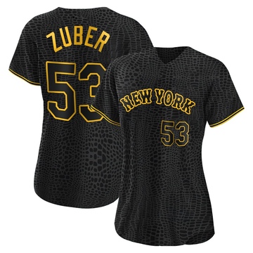 Replica Tyler Zuber Women's New York Mets Black Snake Skin City Jersey