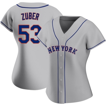 Replica Tyler Zuber Women's New York Mets Gray Road Jersey