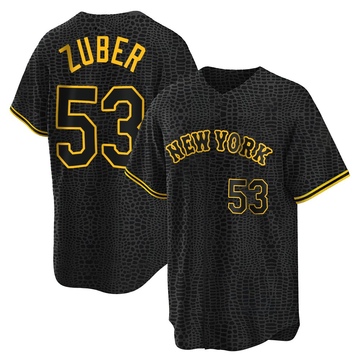 Replica Tyler Zuber Youth New York Mets Black Snake Skin City Jersey
