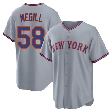 Replica Tylor Megill Youth New York Mets Gray Away 2.0 Jersey