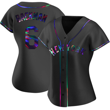 Replica Wally Backman Women's New York Mets Black Holographic Alternate Jersey