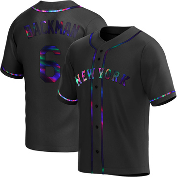 Replica Wally Backman Youth New York Mets Black Holographic Alternate Jersey