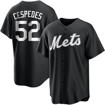 Replica Yoenis Cespedes Men's New York Mets White Black/ Jersey