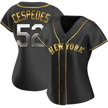 Replica Yoenis Cespedes Women's New York Mets Black Golden Alternate Jersey