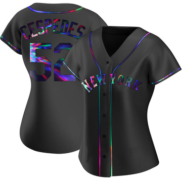 Replica Yoenis Cespedes Women's New York Mets Black Holographic Alternate Jersey