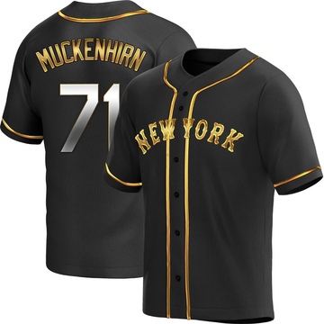 Replica Zach Muckenhirn Youth New York Mets Black Golden Alternate Jersey